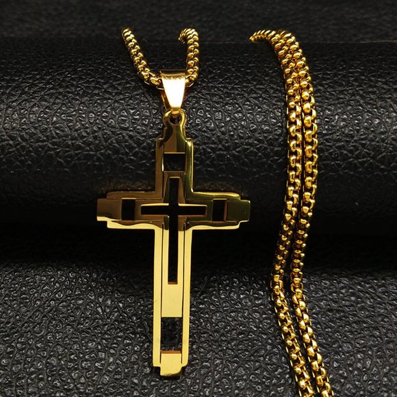 Other - Gold Cross  Necklace for Men
